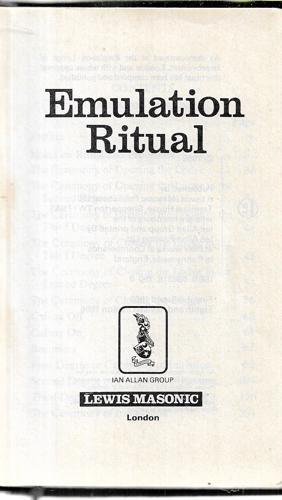 Emulation Ritual by Emulation Lodge of Improvement