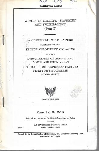 Women In Midlife - Security And Fulfillment: A Compendium Of Papers