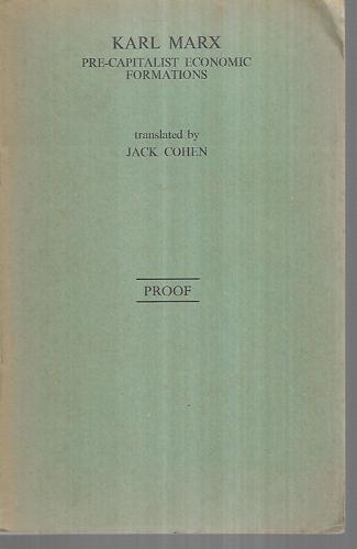 Pre-Capitalist Economic Formations by Karl Marx