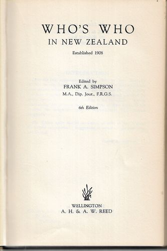 Who's Who in New Zealand - 6th Edition