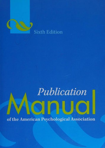 Publication Manual Of The American Psychological Association by American Psychological Association