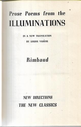Illuminations, And Other Prose Poems by Arthur Rimbaud