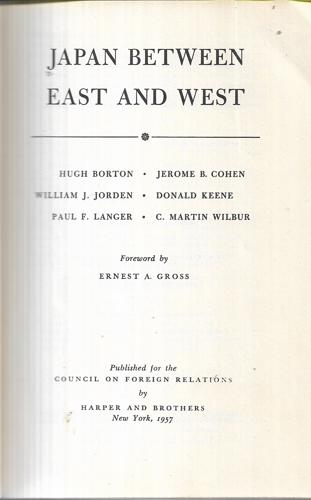 Japan Between East And West