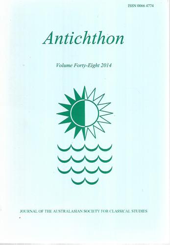 Antichthon: Volume Forty-Eight, 2014 by Elizabeth Minchin and Arthur Pomeroy